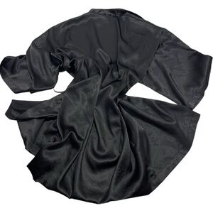 Victoria's Secret Angels Black Satin Robe - No Tie